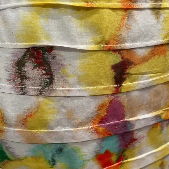 Anne Taylor silk blend watercolor abstract pattern side zipper skirt size 8 - Picture 7 of 12